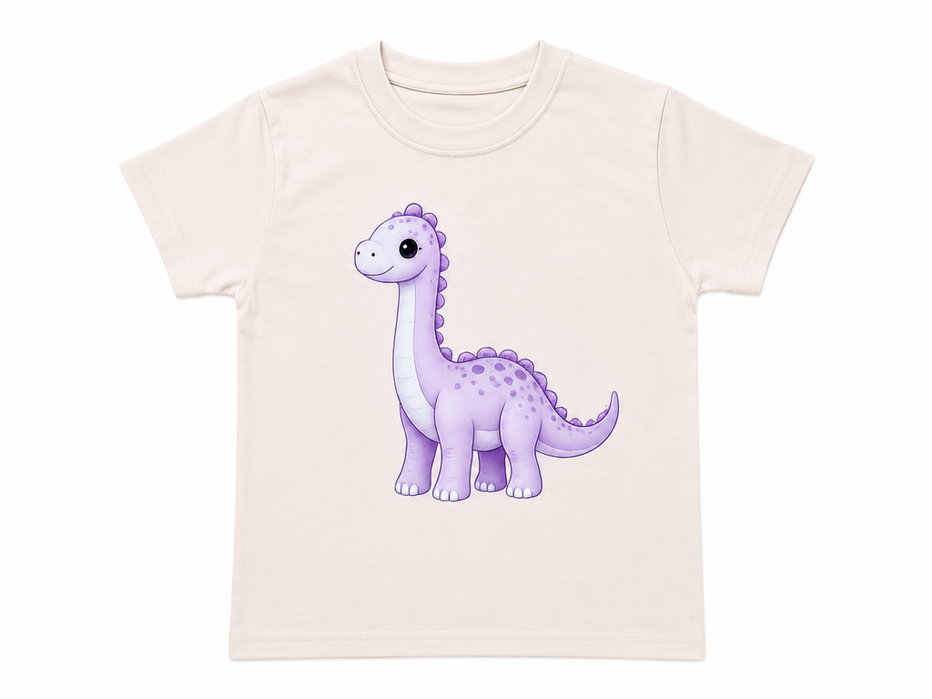 Brachiosaur Dinozaur Short Sleeve T-shirt Toddlers 2-4 years Peach Pink