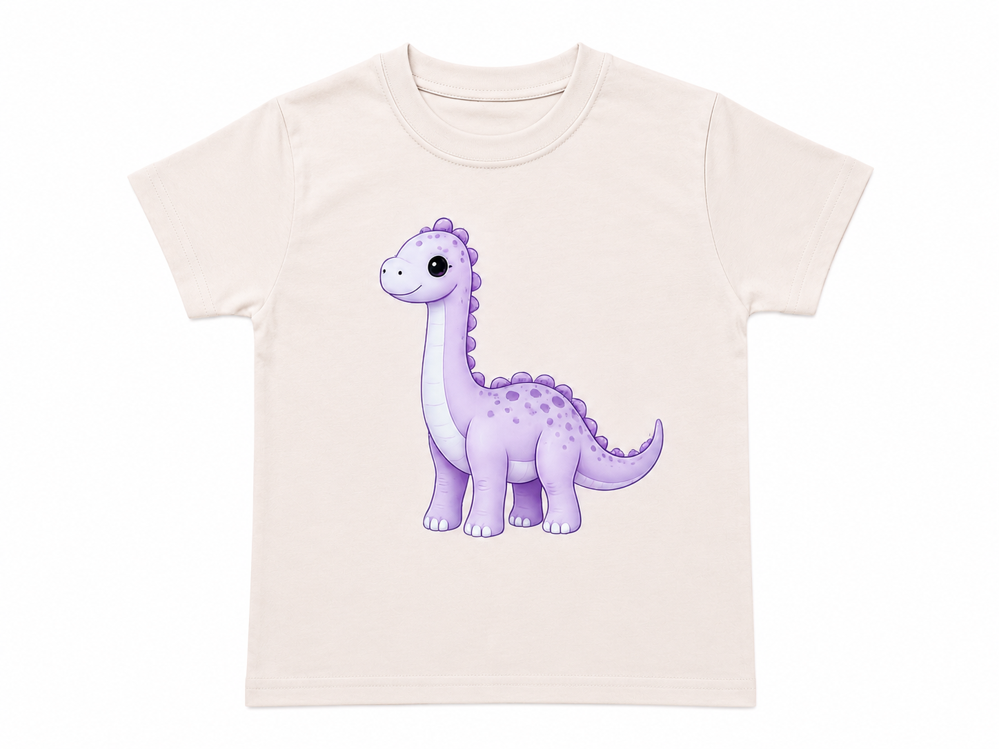 Brachiosaur Dinozaur Short Sleeve T-shirt Toddlers 2-4 years Peach Pink